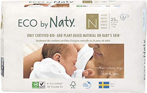 Eco by Naty Bio-Windeln für Neugeborene - 4, 5 kg, 4er Packung