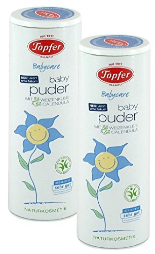 Töpfer Babycare Puder ohne Talkum, 2er pack (2 x 75g)