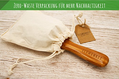 Bambus Haarbürste ✮ Zero Waste ✮ Plastikfrei ✮ 100% Vegan ✮ Nachhaltig ✮ Naturborsten aus Bambus ✮ Antistatisch ECOMONKEY® - 4