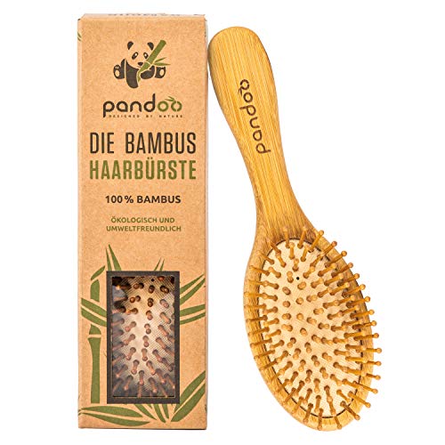 pandoo Bambus Haarbürste mit Naturborsten