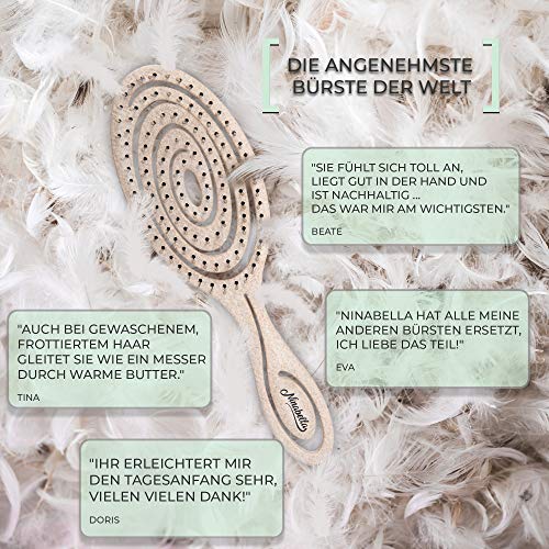 Ninabella®️ Bio Haarbürste ohne Ziepen, Profi Entwirrungsbürste, Einzigartige Detangler-Bürste mit Spiralfeder, Anti-Ziep-Haarbruch-Knoten-Spliss-Bürste - 5