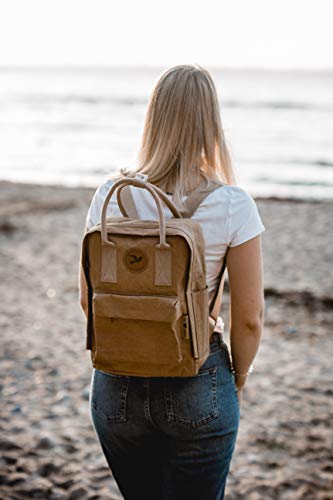 PAPERO ® aus Kraft-Papier | 2 in 1 Handtaschen Rucksack | robust, wasserfest ultraminimalistisch -Lynx- ✅ Vegan nachhaltig ♻ Damen Kleiner Backpack Platz für Laptop| FSC® Zertifiziert |, Urban Style - 6