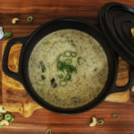 Vegane Käse-Lauch-Suppe mit Hackfleisch - vegetarisch, glutenfrei und ohne Zucker