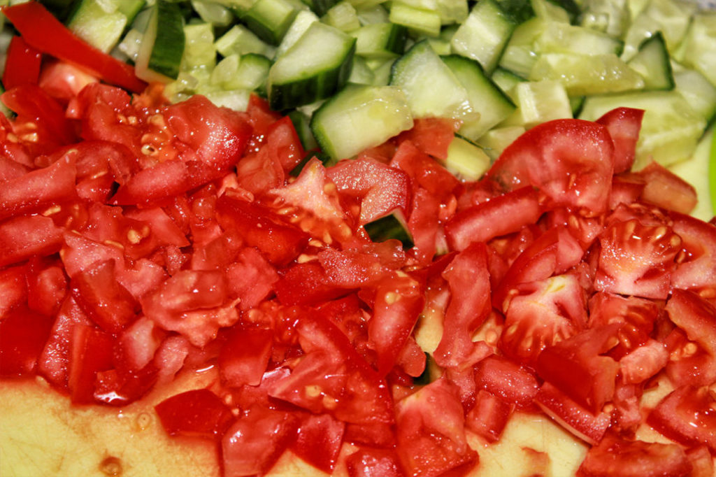 Tomate & Gurke für Nudelsalat