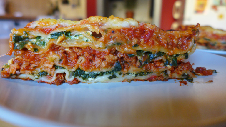 Vegane Spinatlasagne