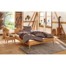 Premium Collection by Home affaire Wildeiche Massivholz-Bett MINIMUS Vegan und Metallfrei Allergiker geeignet, wildeiche