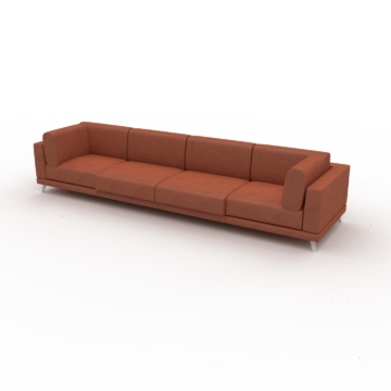 Ledersofa Cognac Veganes Leder - Elegantes, gemütliches Ledersofa: Hochwertige Qualität, einzigartiges Design - 348 x 75 x...