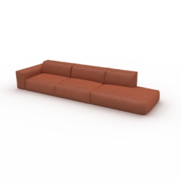 Ledersofa Cognac Veganes Leder - Elegantes, gemütliches Ledersofa: Hochwertige Qualität, einzigartiges Design - 370 x 72 x...