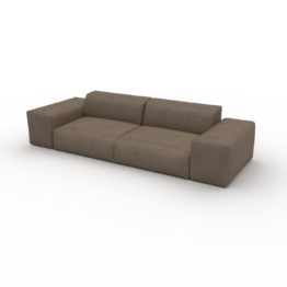 Ledersofa Graubraun Veganes Leder - Elegantes, gemütliches Ledersofa: Hochwertige Qualität, einzigartiges Design - 296 x 72...