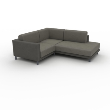 Ledersofa Kiesgrau Veganes Leder - Elegantes, gemütliches Ledersofa: Hochwertige Qualität, einzigartiges Design - 214 x 75 x...