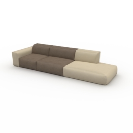 Ledersofa Taupebeige Veganes Leder - Elegantes, gemütliches Ledersofa: Hochwertige Qualität, einzigartiges Design - 343 x 72...