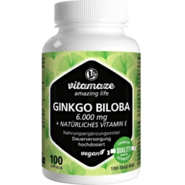 Ginkgo Biloba 6000 mg hochdosiert vegan 100 St